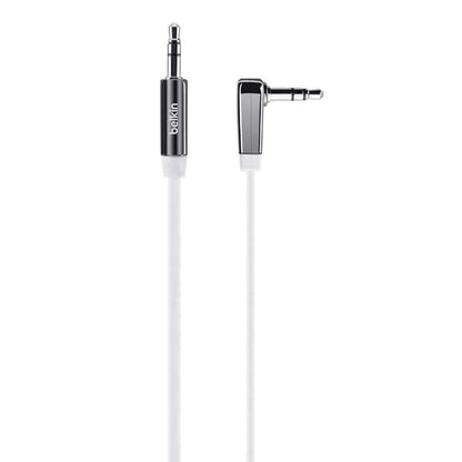 Belkin 3.5mm Jack Plug MixIt Colour Range 0.9m Flat Right Angle AUX Cable White