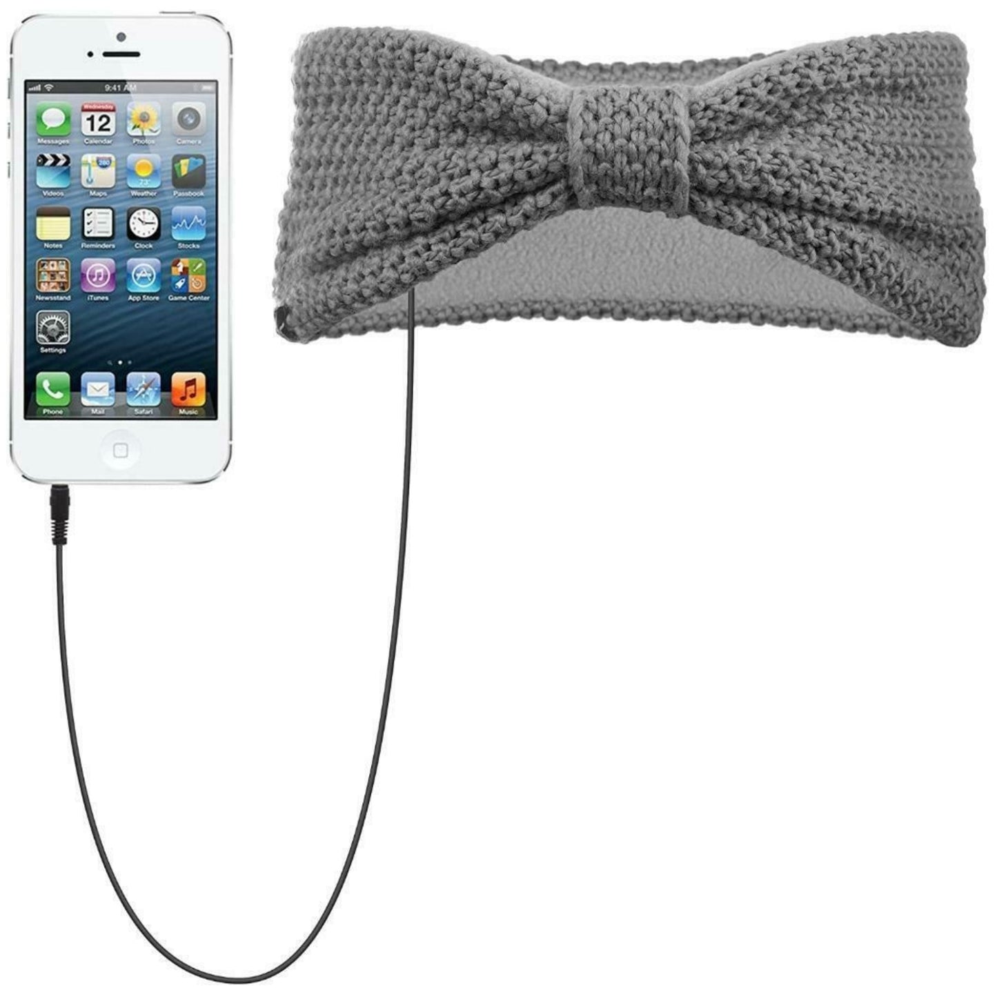 Kitsound Knitted Bow Audio Headband With Built In Headphnes Speaker