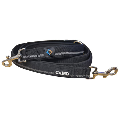CAIRD Double Ended Dog Training Lead 2m Adjustable Multi-Point Control Reflective (Black)