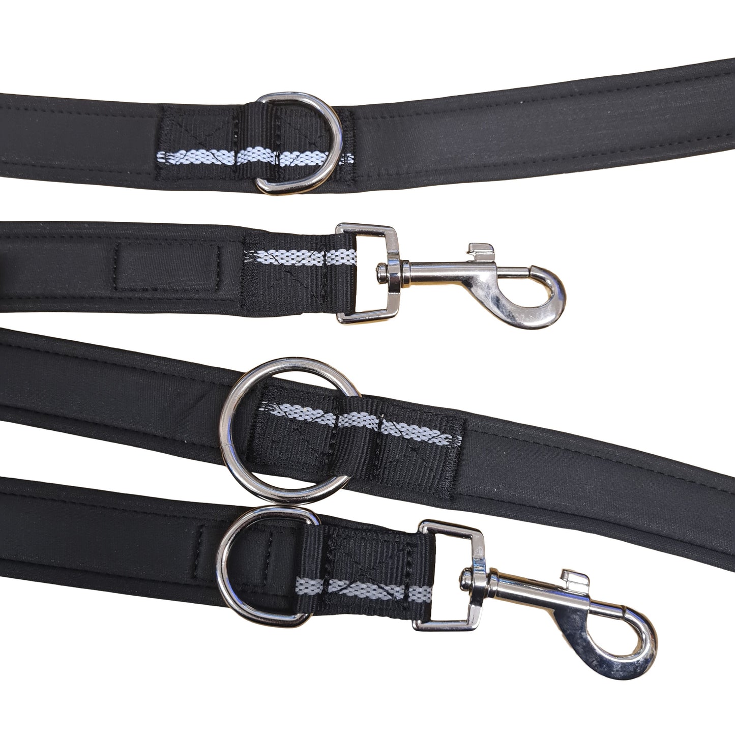 CAIRD Double Ended Dog Training Lead 2m Adjustable Multi-Point Control Reflective (Black)