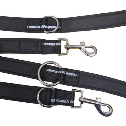 CAIRD Double Ended Dog Training Lead 2m Adjustable Multi-Point Control Reflective (Black)