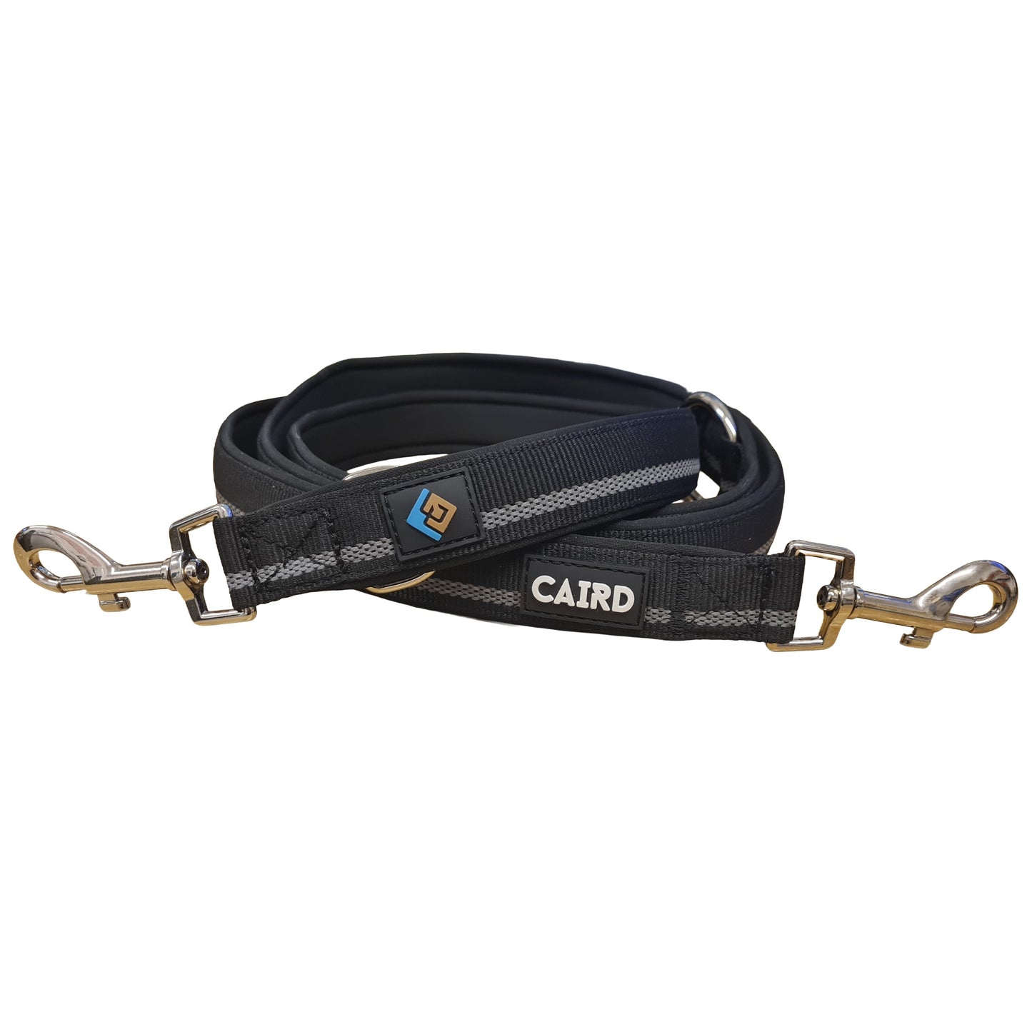 CAIRD Double Ended Dog Training Lead 2m Adjustable Multi-Point Control Reflective (Black)