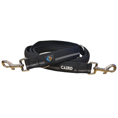 CAIRD Double Ended Dog Training Lead 2m Adjustable Multi-Point Control Reflective (Black)