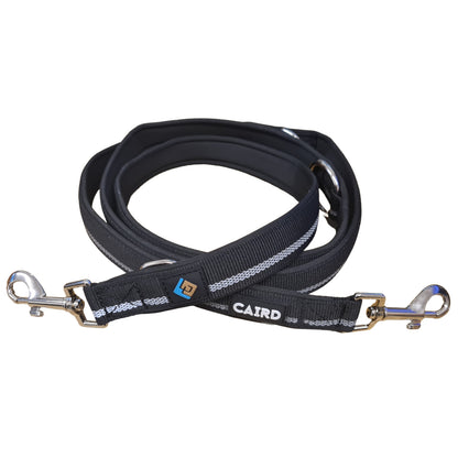 CAIRD Double Ended Dog Training Lead 2m Adjustable Multi-Point Control Reflective (Black)