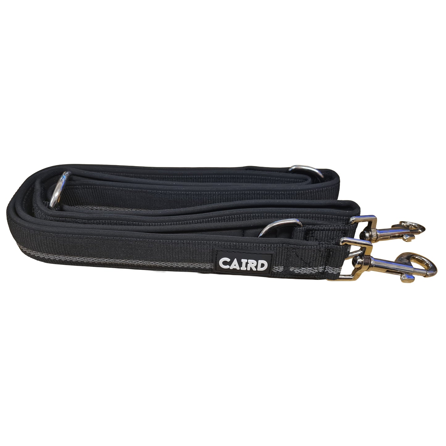 CAIRD Double Ended Dog Training Lead 2m Adjustable Multi-Point Control Reflective (Black)