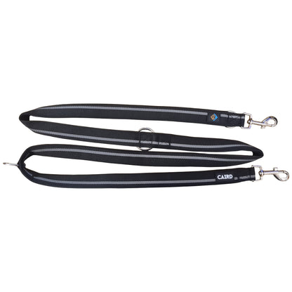 CAIRD Double Ended Dog Training Lead 2m Adjustable Multi-Point Control Reflective (Black)