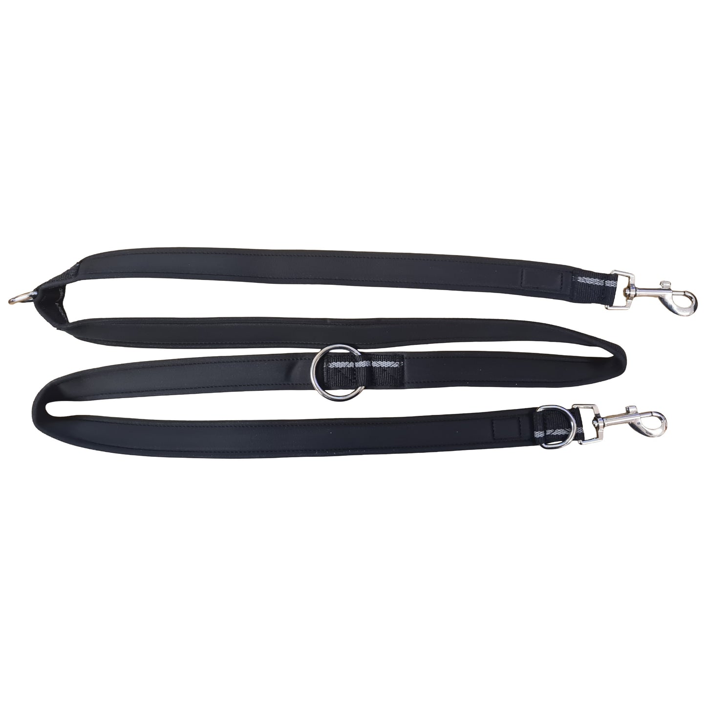 CAIRD Double Ended Dog Training Lead 2m Adjustable Multi-Point Control Reflective (Black)