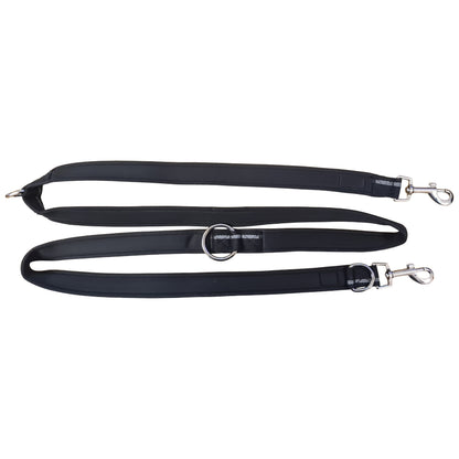 CAIRD Double Ended Dog Training Lead 2m Adjustable Multi-Point Control Reflective (Black)