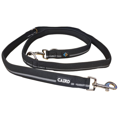 CAIRD Double Ended Dog Training Lead 2m Adjustable Multi-Point Control Reflective (Black)