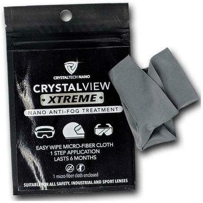 Crystal View Anti Fog Wipe Treatment for Glasses Goggles Masks Visors Reusable