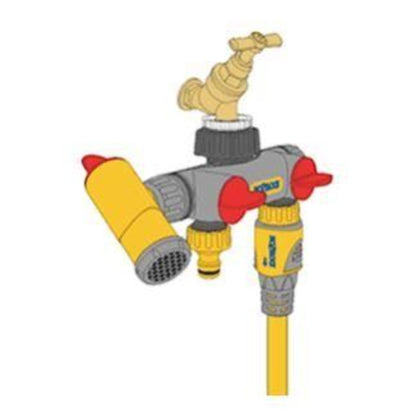 HOZELOCK Multi Tap Connector 3 Way Flowmax Create 3 Circuits on a Single Tap