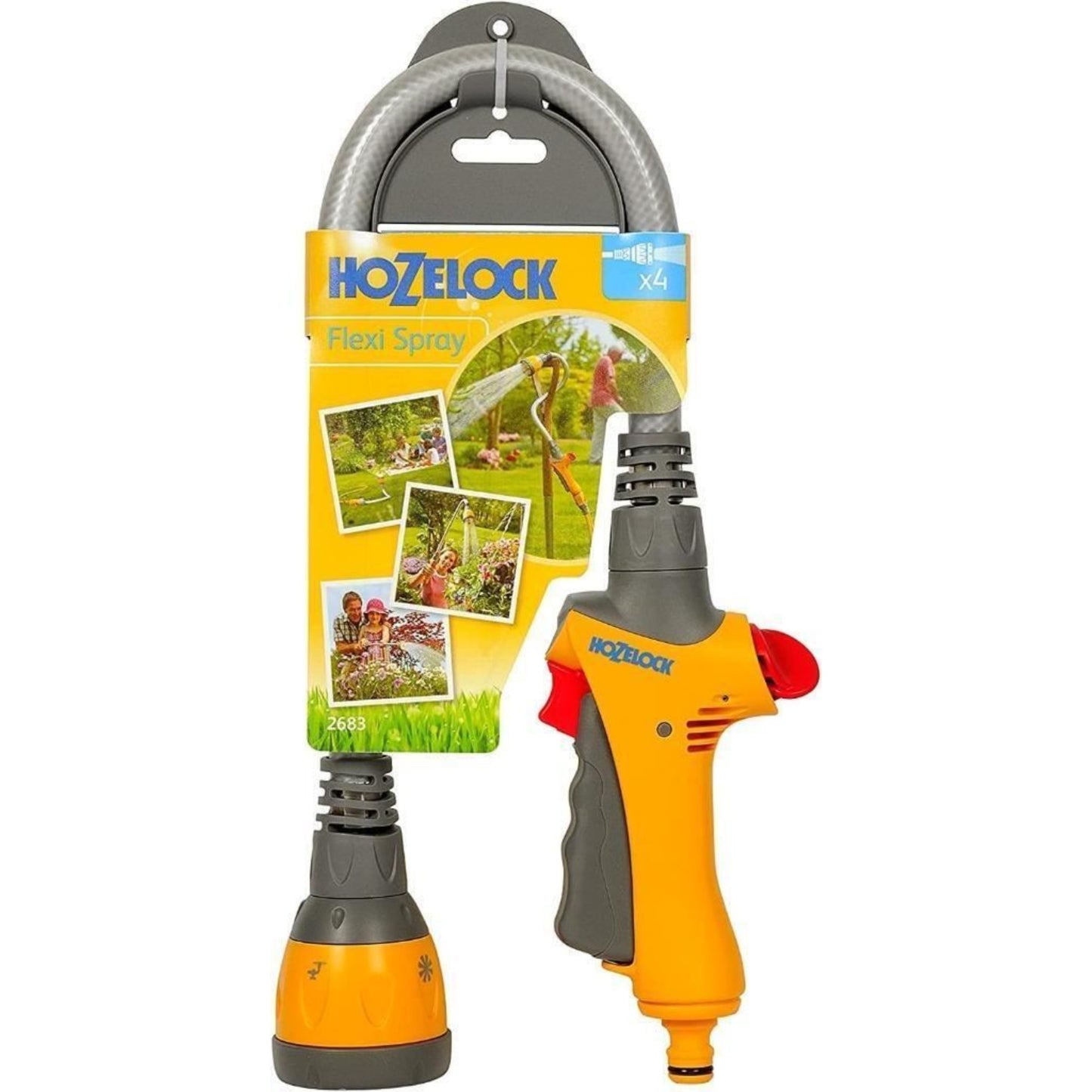 HOZELOCK Flexi Spray Gun Watering Long Reach Sprinkler Multi Purpose Lockable