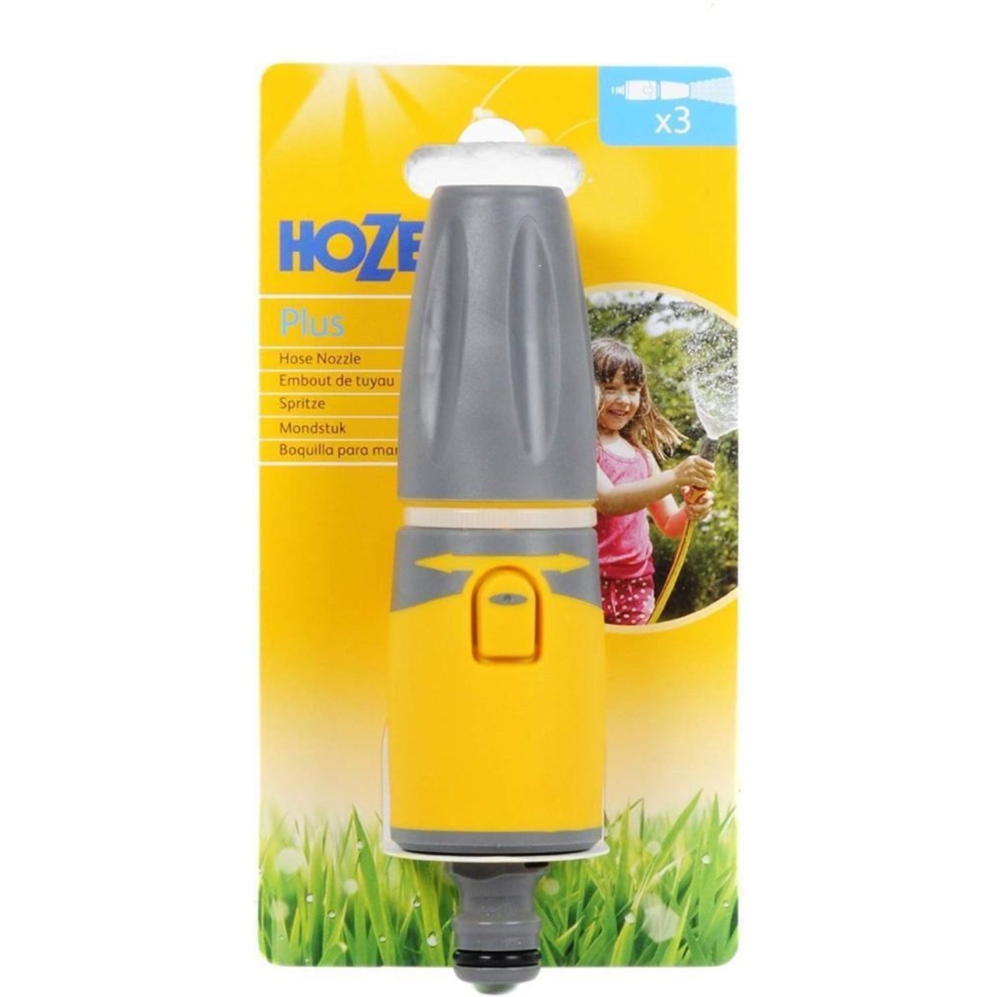 Hozelock Deluxe Hose Nozzle Plus, Adjustable Spray Quick Connect, Male Connector