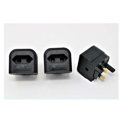 PowerConnect Euro Transformer UK Converter 2 Pin European to UK 3 Pin Plug Screw Lock 3 Pack
