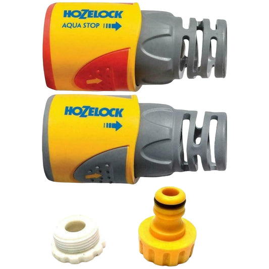 Hozelock Connector Starter Pack Tap Connector Hose End & AquaStop 12.5mm & 15mm