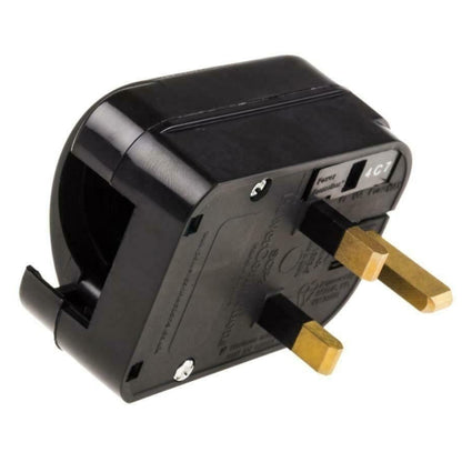 PowerConnect 3A Euro Transformer UK Converter 2 Pin Schuko to UK 3 Pin Plug Screw Lock 3 Pack