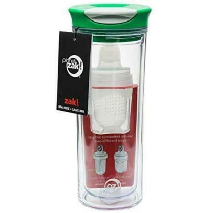 Zak Designs Thermal Travel Mug Flask Tea Fruit Infuser Double Wall Insulation 487ml / 16 oz
