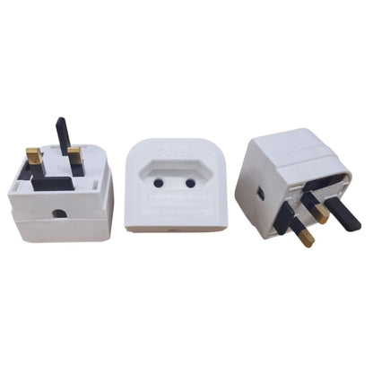 PowerConnect Euro Transformer UK Converter 2 Pin European to UK 3 Pin Plug Screw Lock 3 Pack