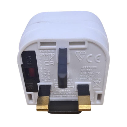 PowerConnect Euro Transformer UK Converter 2 Pin European to UK 3 Pin Plug Screw Lock 3 Pack