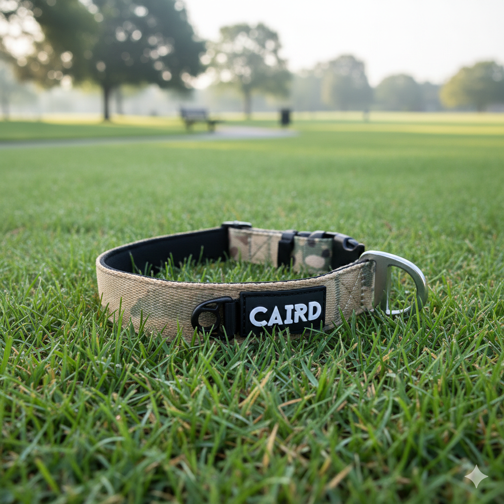 CAIRD Journey Light Dog Collar Nylon Padded Neoprene (Camo)