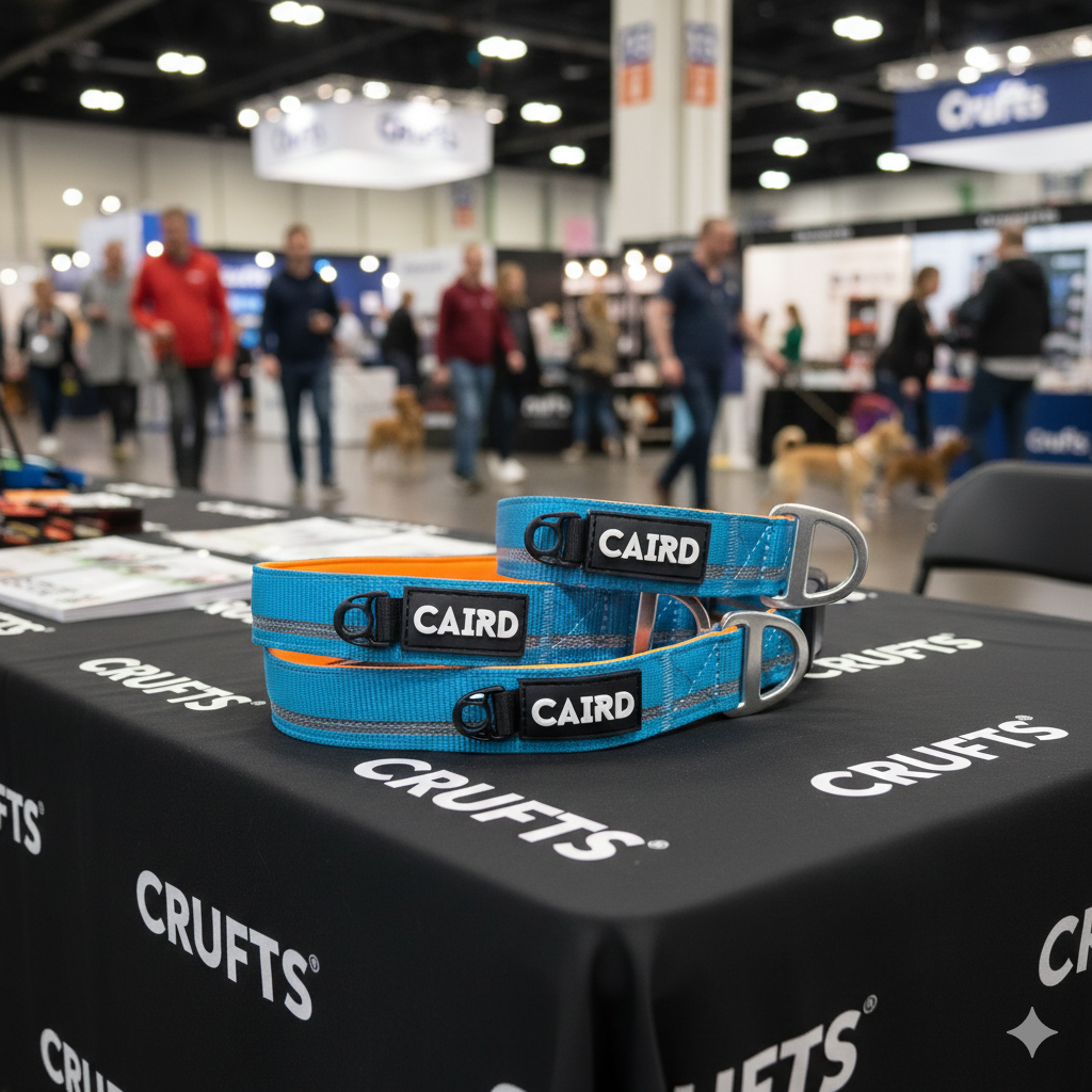 CAIRD Journey Light Adjustable Dog Collar Reflective Nylon Padded Neoprene (Aqua & Orange)