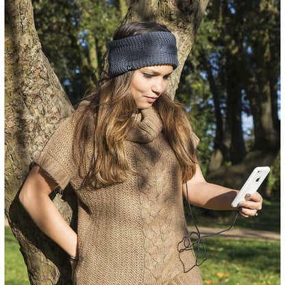 Kitsound Cable Knit Audio Headband with Built-In Headphones Speakers