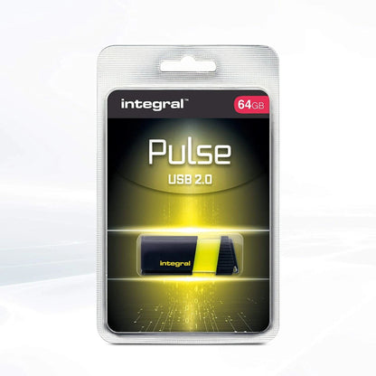 Integral 64GB USB Flash Drive Pen Drive Memory Stick 2.0 Pulse Yellow