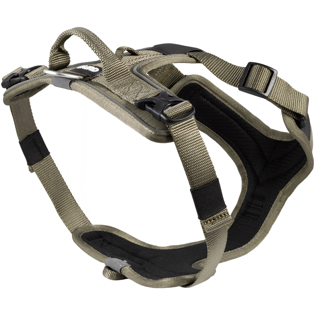CAIRD Advance Dog Harness Ergonomic Y-Shape No Pull Reflective with Handle Khaki