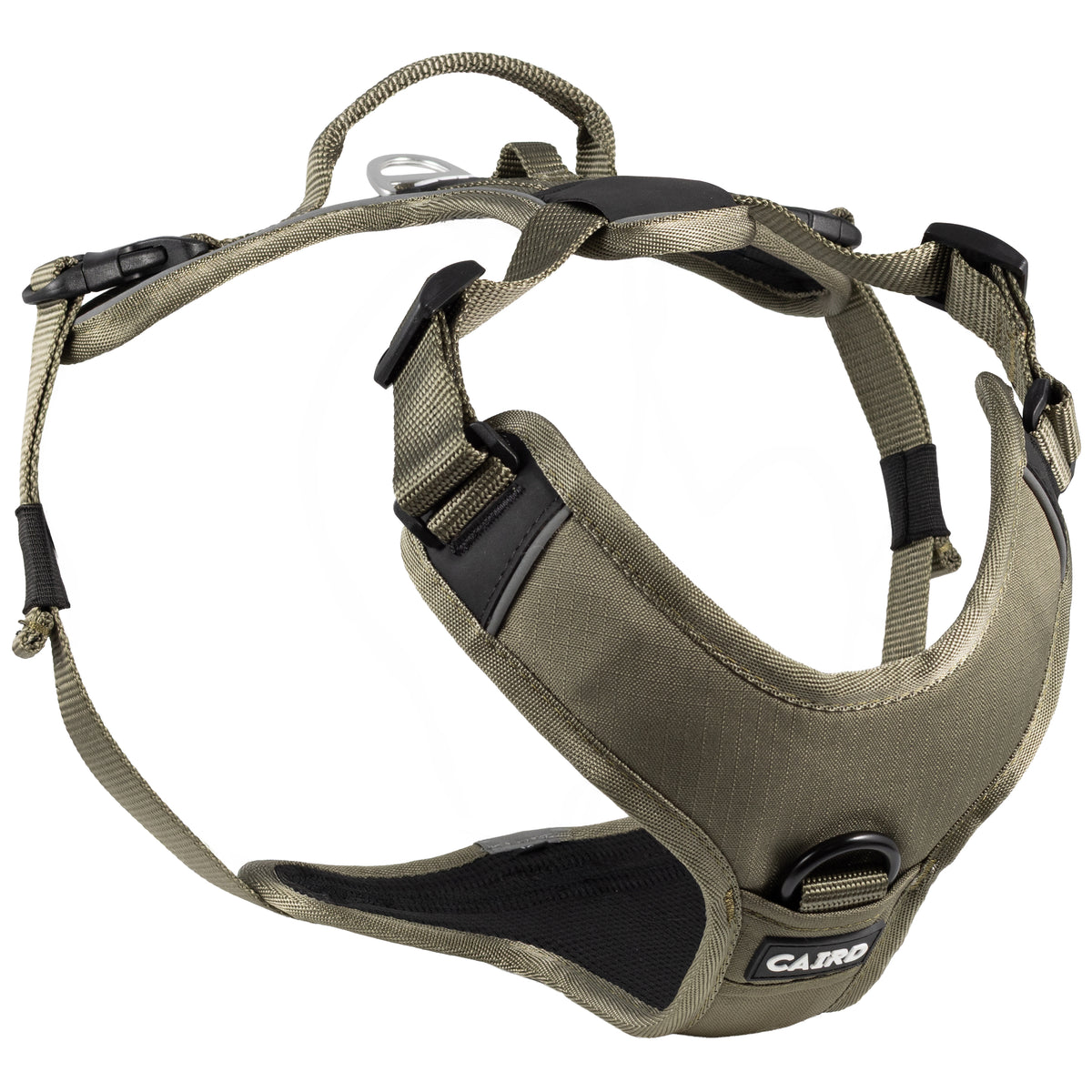 CAIRD Advance Dog Harness Ergonomic Y-Shape No Pull Reflective with Handle Khaki