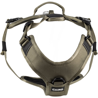 CAIRD Advance Dog Harness Ergonomic Y-Shape No Pull Reflective with Handle Khaki