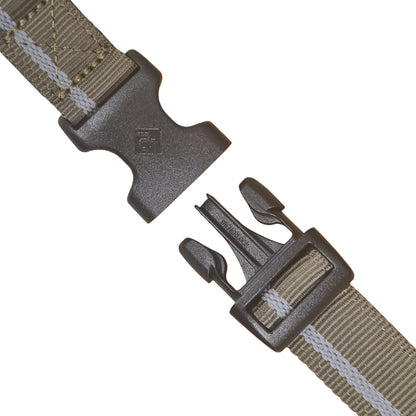 CAIRD Journey Light Adjustable Dog Collar Reflective Nylon Padded Neoprene (Khaki)