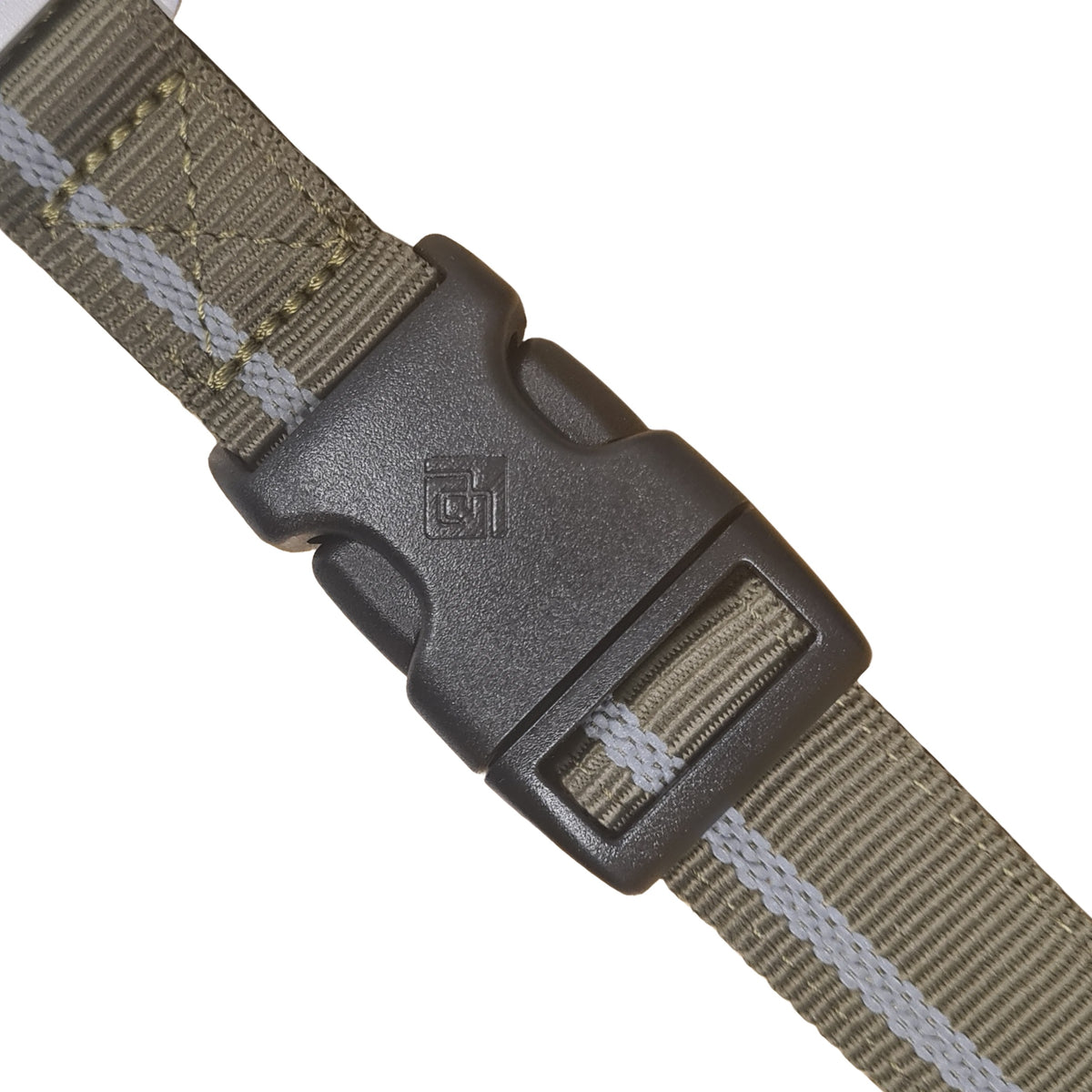 CAIRD Journey Light Adjustable Dog Collar Reflective Nylon Padded Neoprene (Khaki)