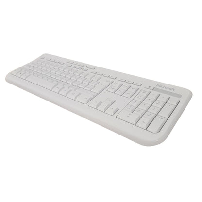Microsoft Wired USB Keyboard 600 UK QWERTY Layout Spill Resistant White