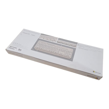 Microsoft Wired USB Keyboard 600 UK QWERTY Layout Spill Resistant White