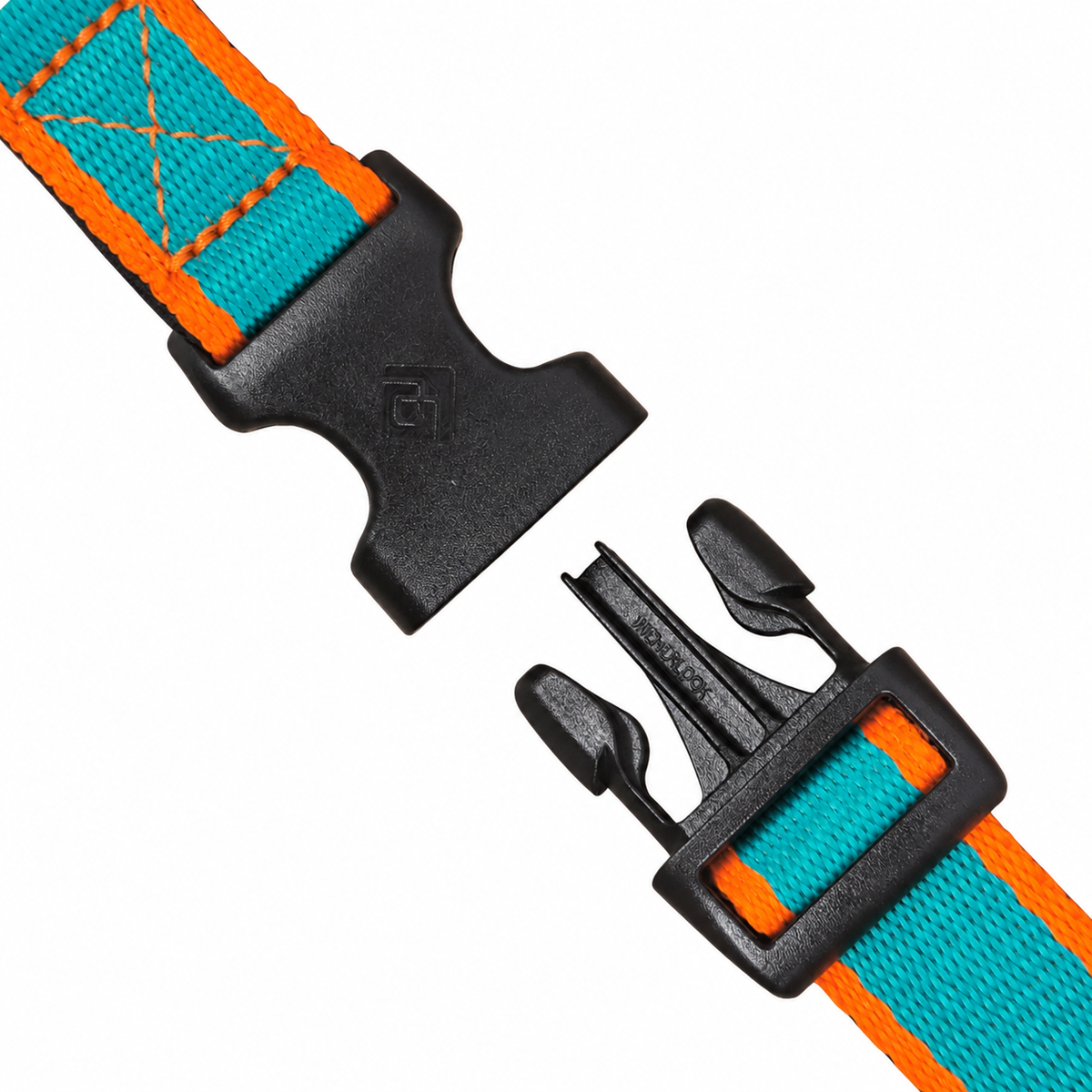CAIRD Journey Light Dog Collar Nylon Padded Neoprene (Aqua & Orange)