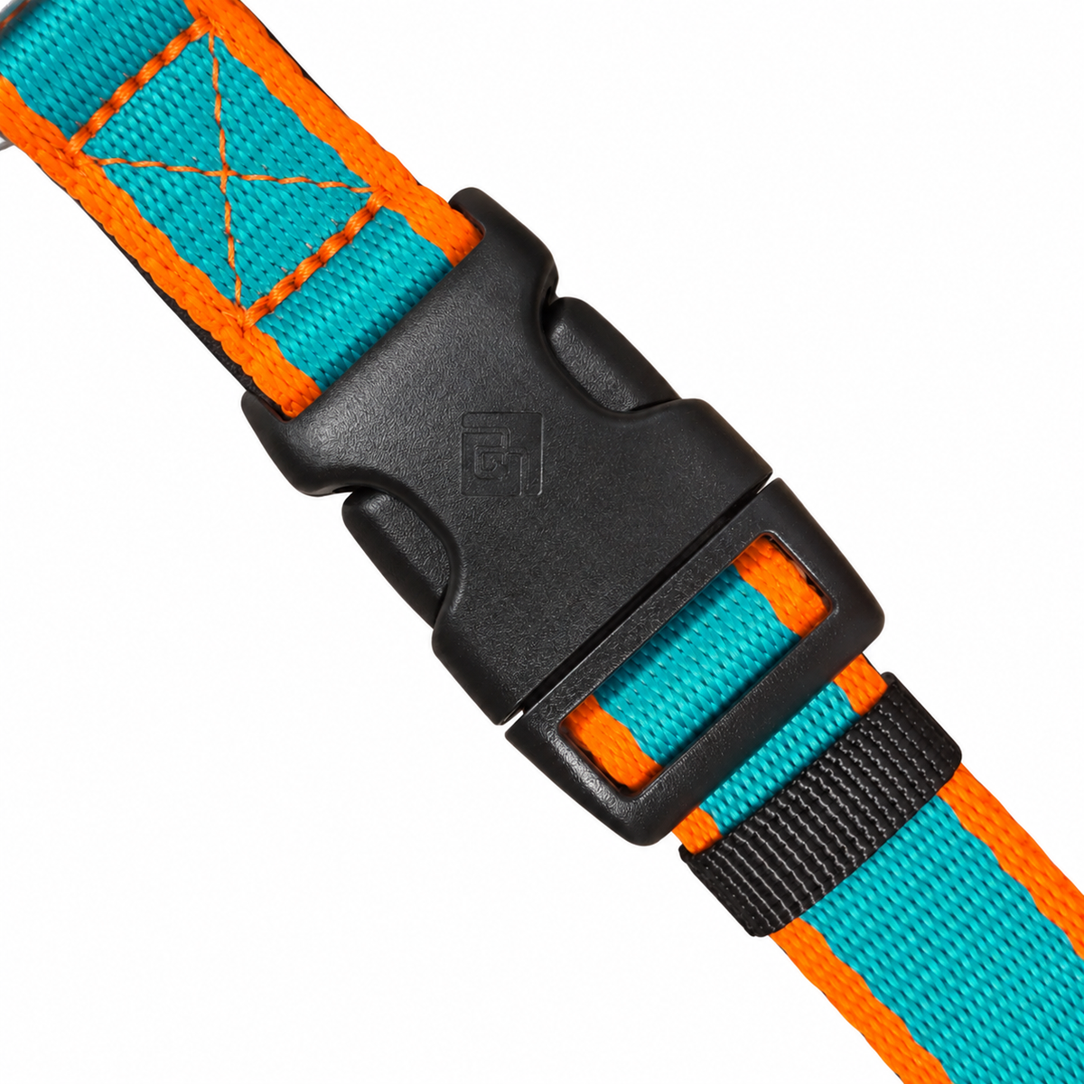 CAIRD Journey Light Dog Collar Nylon Padded Neoprene (Aqua & Orange)