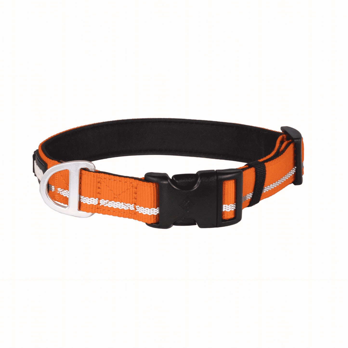 CAIRD Journey Light Adjustable Dog Collar Reflective Nylon Padded Neoprene (Orange)