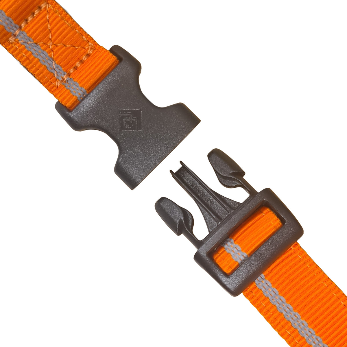 CAIRD Journey Light Adjustable Dog Collar Reflective Nylon Padded Neoprene (Orange)