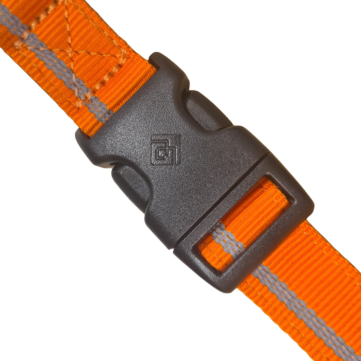 CAIRD Journey Light Adjustable Dog Collar Reflective Nylon Padded Neoprene (Orange)