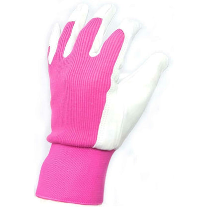 Briers Professional Leather Lady Gardener / Utility Gloves Medium Size 8 - Pink