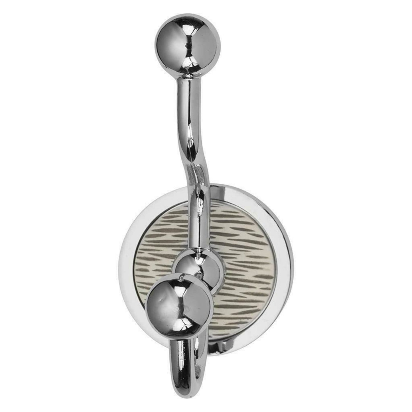 Croydex Stripes Wall Mounted Robe Hook - Chrome Finnish
