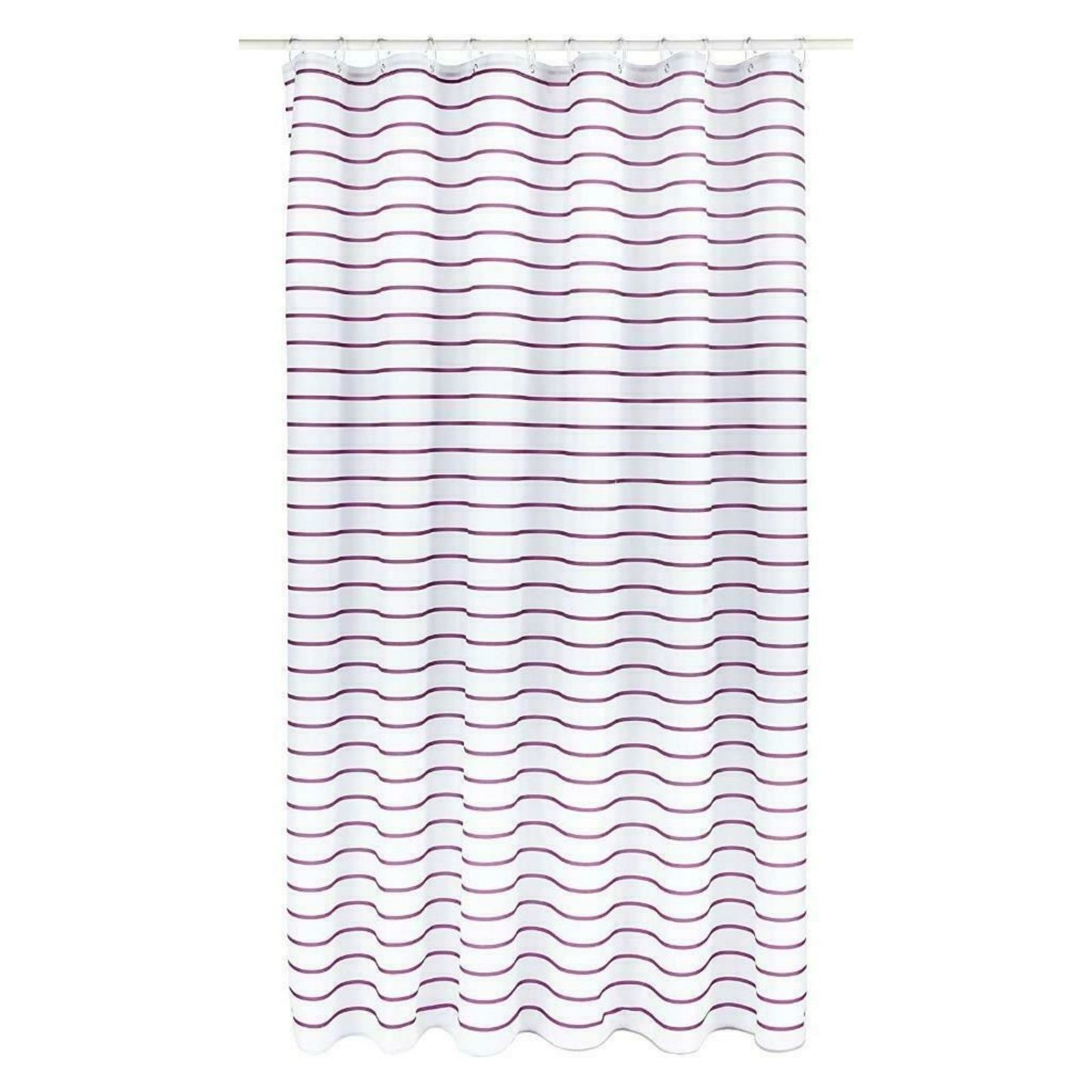 Croydex Plum Pinstripe Textile Shower Curtain with Hygiene 'N' Clean