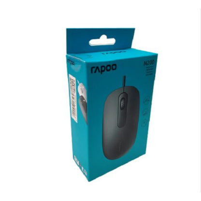 Rapoo N200 Wired USB Optical Mouse Black -1600DPI