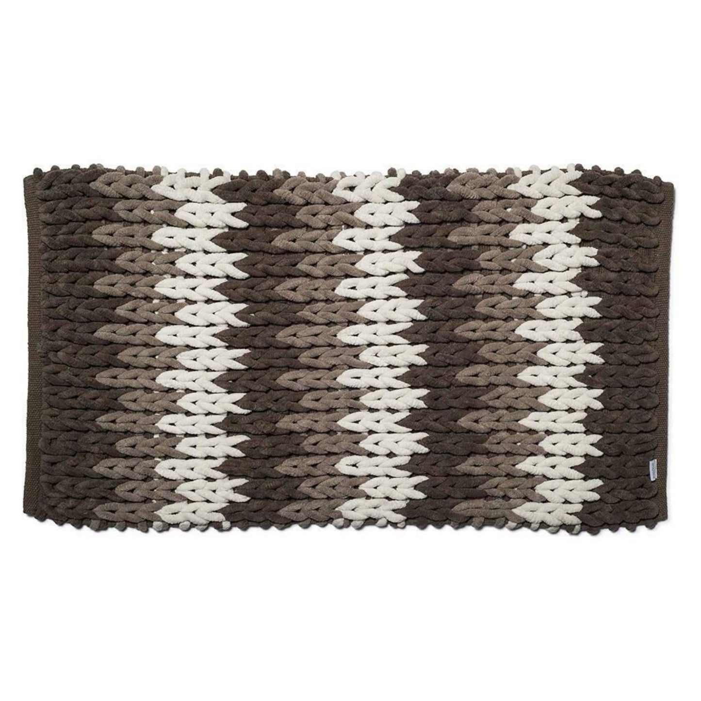 Croydex Bathroom Rug Super Soft Patterned with Slip-Resistant Backing - Coffee