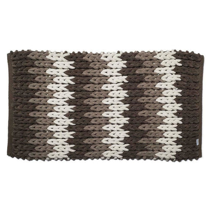 Croydex Bathroom Rug Super Soft Patterned with Slip-Resistant Backing - Coffee