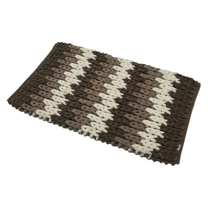 Croydex Bathroom Rug Super Soft Patterned with Slip-Resistant Backing - Coffee