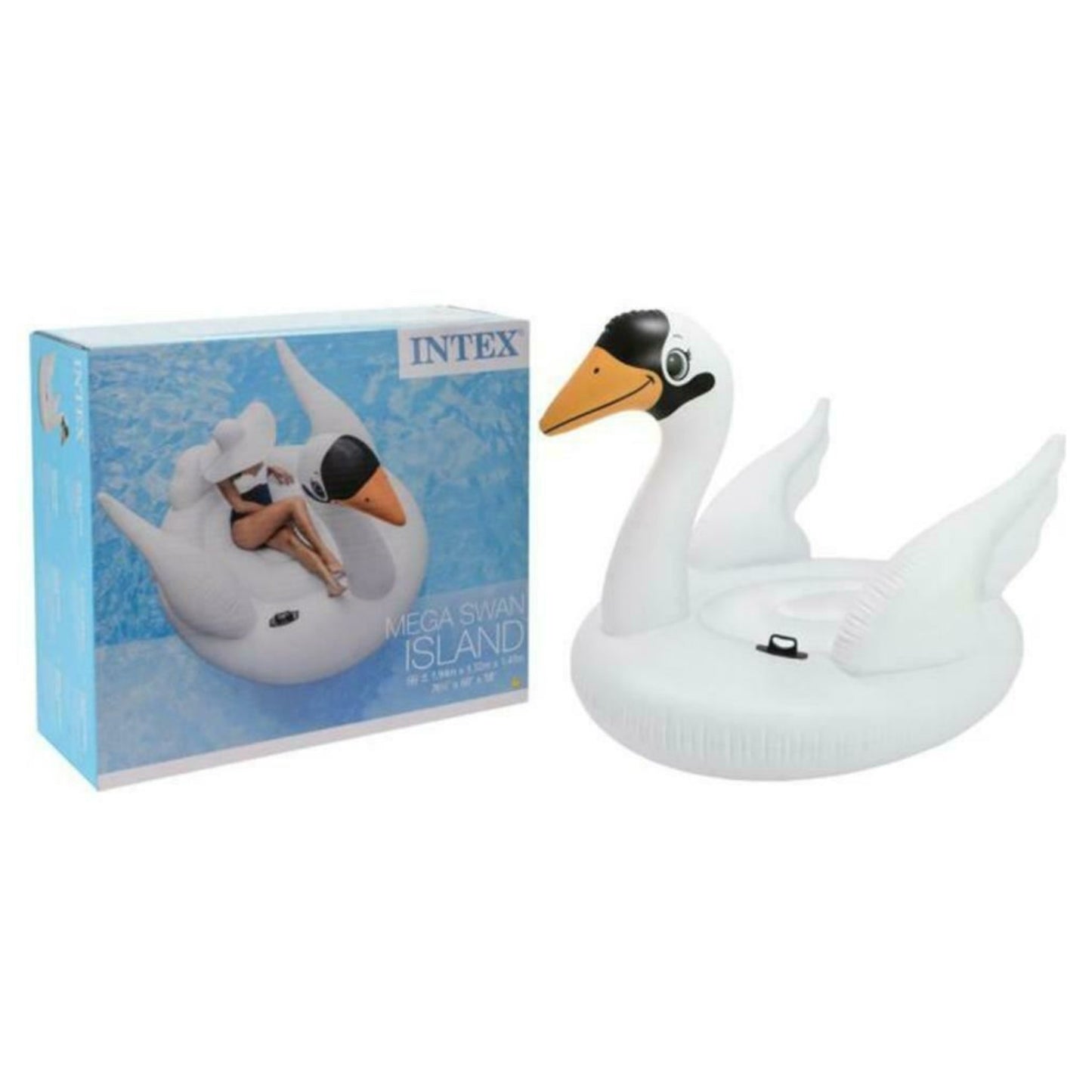 Intex Giant Mega Inflatable Swan Island Pool Float (194 x 152 x 147 cm)