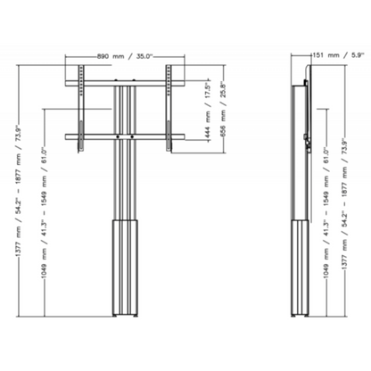Conen Height Adjustable Monitor And TV Mount With 50cm Vertical Travel CCELW-AF