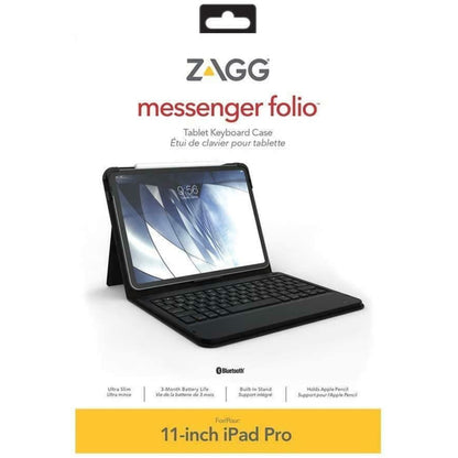 ZAGG Messenger Folio Tablet Keyboard Case 11-inch iPad Pro - NORDIC Layout