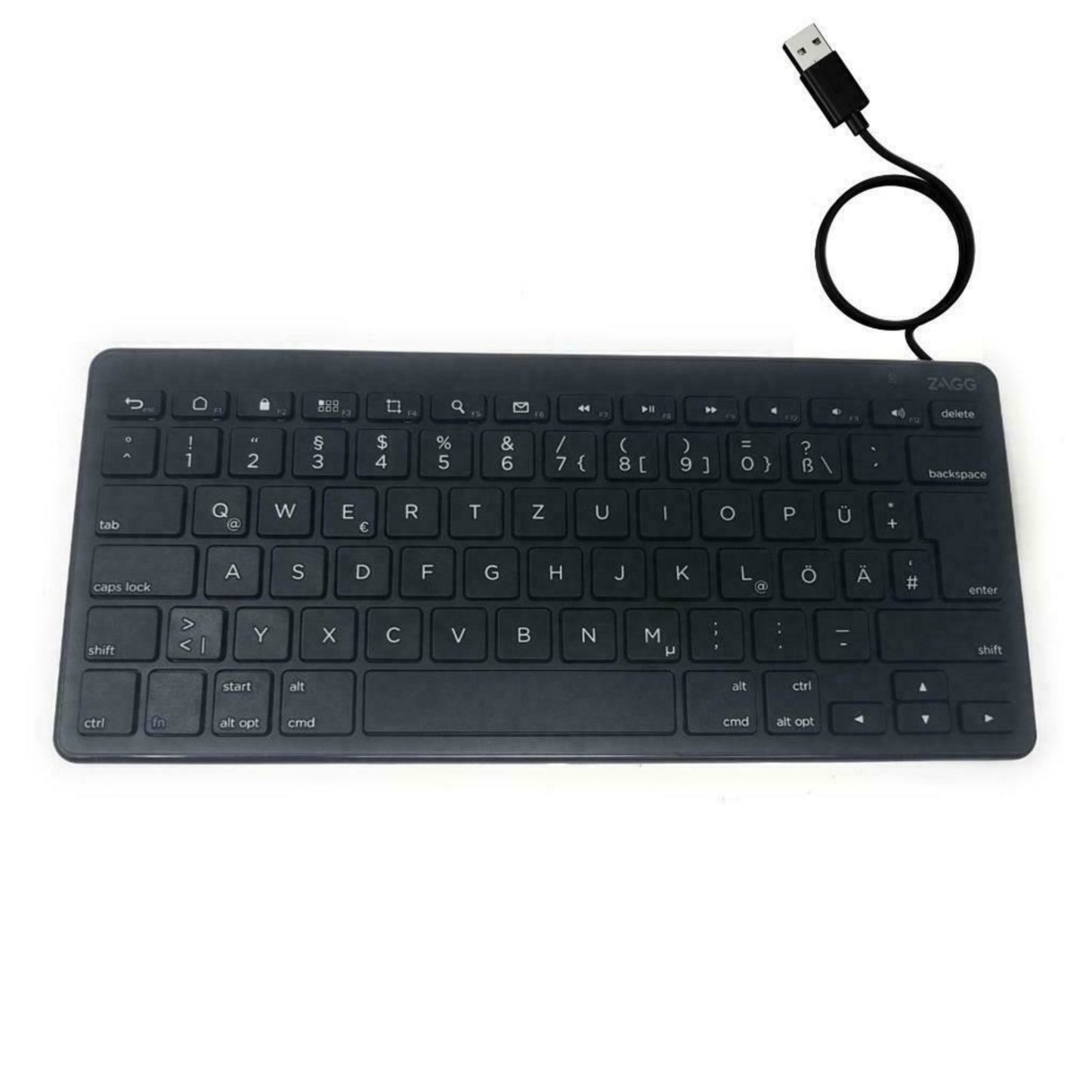 ZAGG Universal Keyboard 1.5m USB-A Cable Tablet Notebook Laptop PC QWERTZ